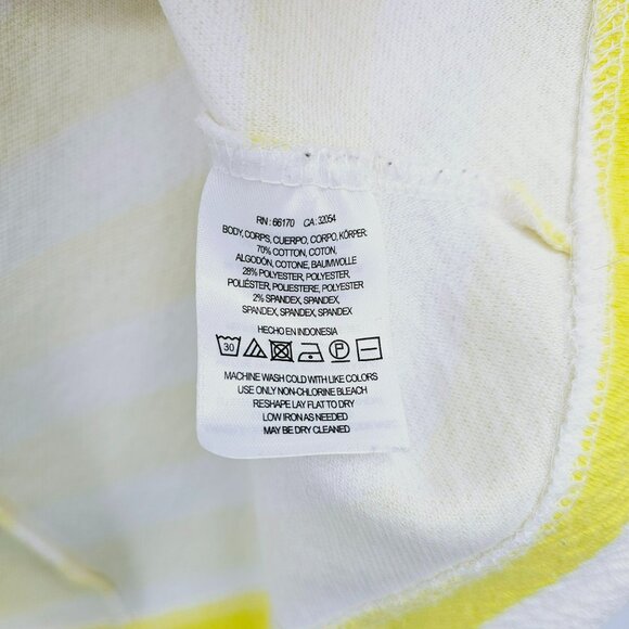 Postmark Ellie Top XS Yellow White Stripe Flutter Sleeve Scallop Bright Dopamine - Picture 6 of 10